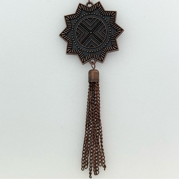 Vintage Paparazzi From Sunup To Sundown Necklace 30” Tassle 4” Earrings 2” - Picture 2 of 6